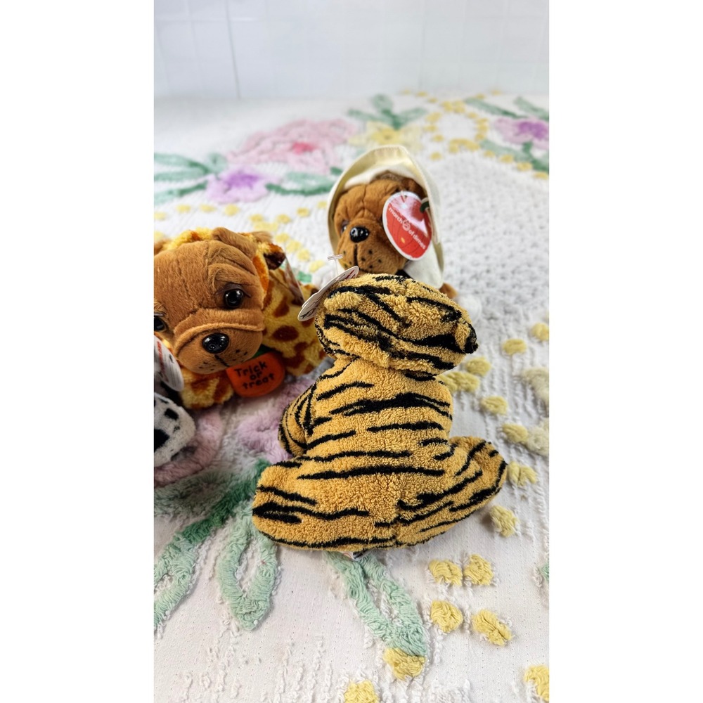 March of Dimes vtg Halloween Shar-Pei Plush Dog Set Dalmatian Giraffe Ghost Tige - Picture 7 of 13